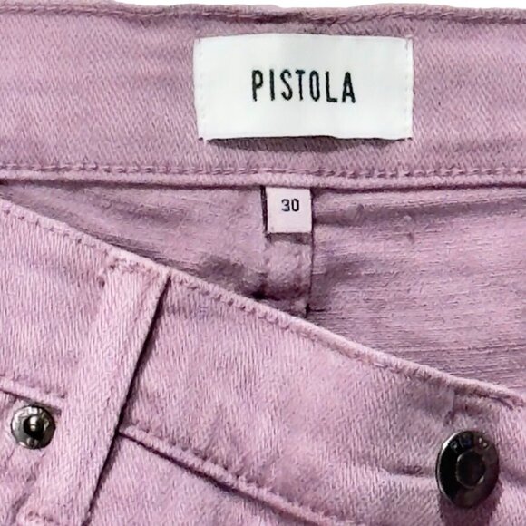 PISTOLA Women's Shorts Lavender Denim Mid-Rise 5 Pocket Stretch Size 30 - Picture 6 of 10